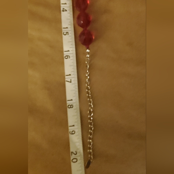 EsMor Ruby Red Faceted Glass Beaded Necklace - Picture 4 of 4